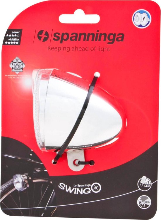 Spanninga koplamp Swingo led 4 lux aluminium chroom