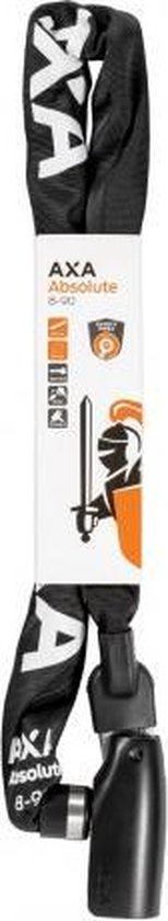 AXA kettingslot Absolute 8 mm x 90 cm staal/polyester - Zwart