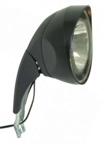 DRESCO koplamp 10 lux halogeen naafdynamo voorvork - Zwart