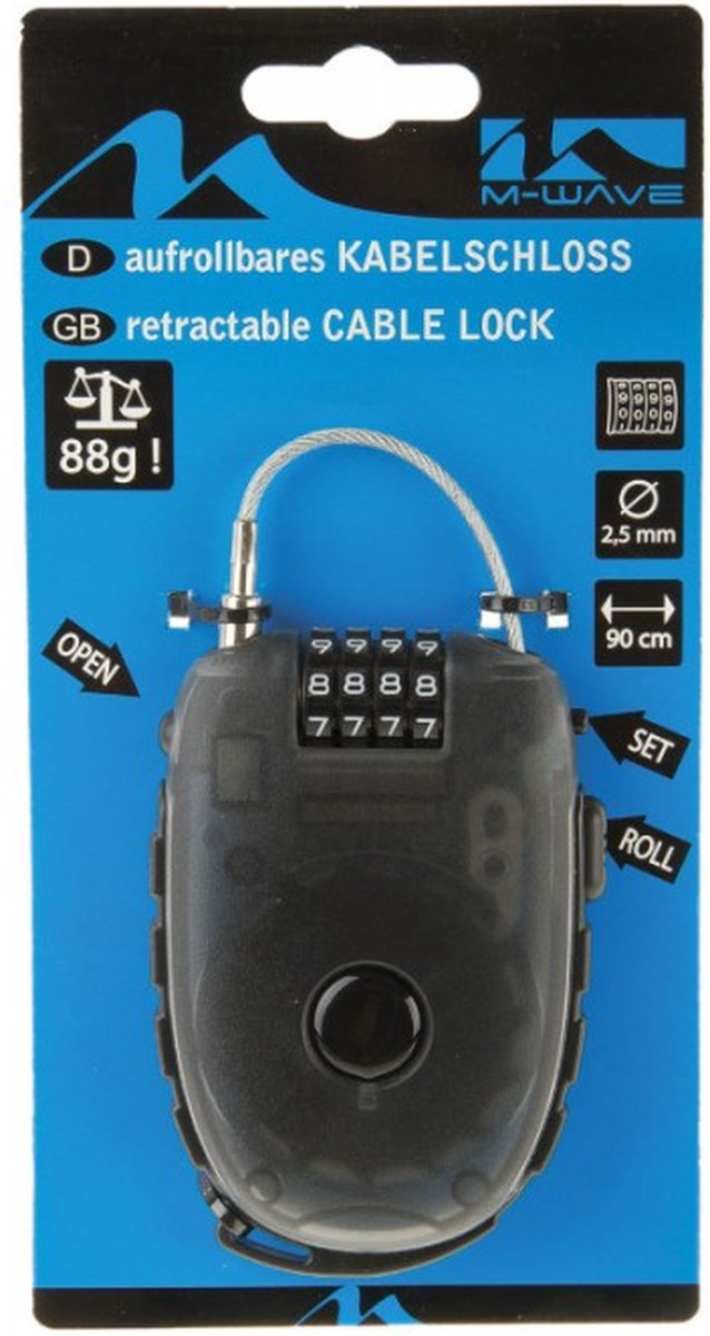 M-wave M Wave Kabelslot 900 x 2,4 mm - Zwart