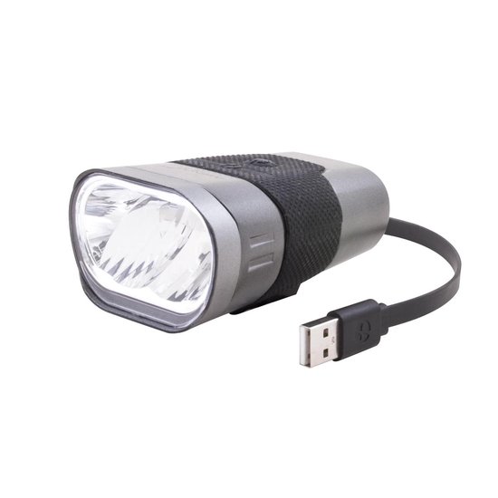 Spanninga koplamp Axendo 60 Lux USB oplaadbaar 80 mm antraciet - Grijs