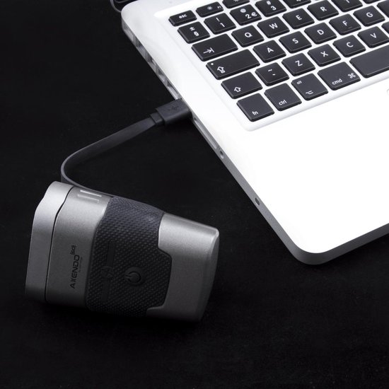 Spanninga koplamp Axendo 60 Lux USB oplaadbaar 80 mm antraciet - Grijs