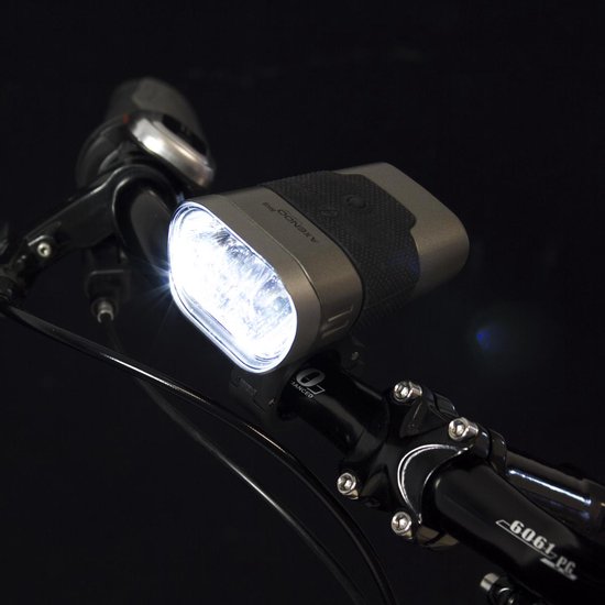 Spanninga koplamp Axendo 60 Lux USB oplaadbaar 80 mm antraciet - Grijs