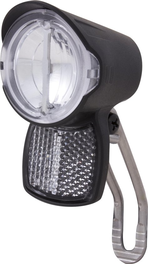 Spanninga koplamp Brio XDO led 15 Lux 45 mm dynamo - Zwart