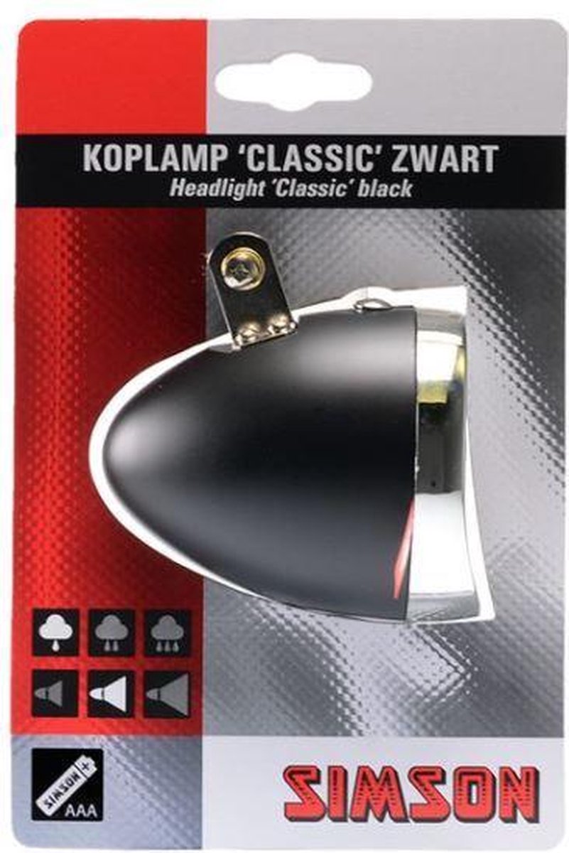 Simson voorlicht Classic led 9 x 7 x 7 cm - Zwart