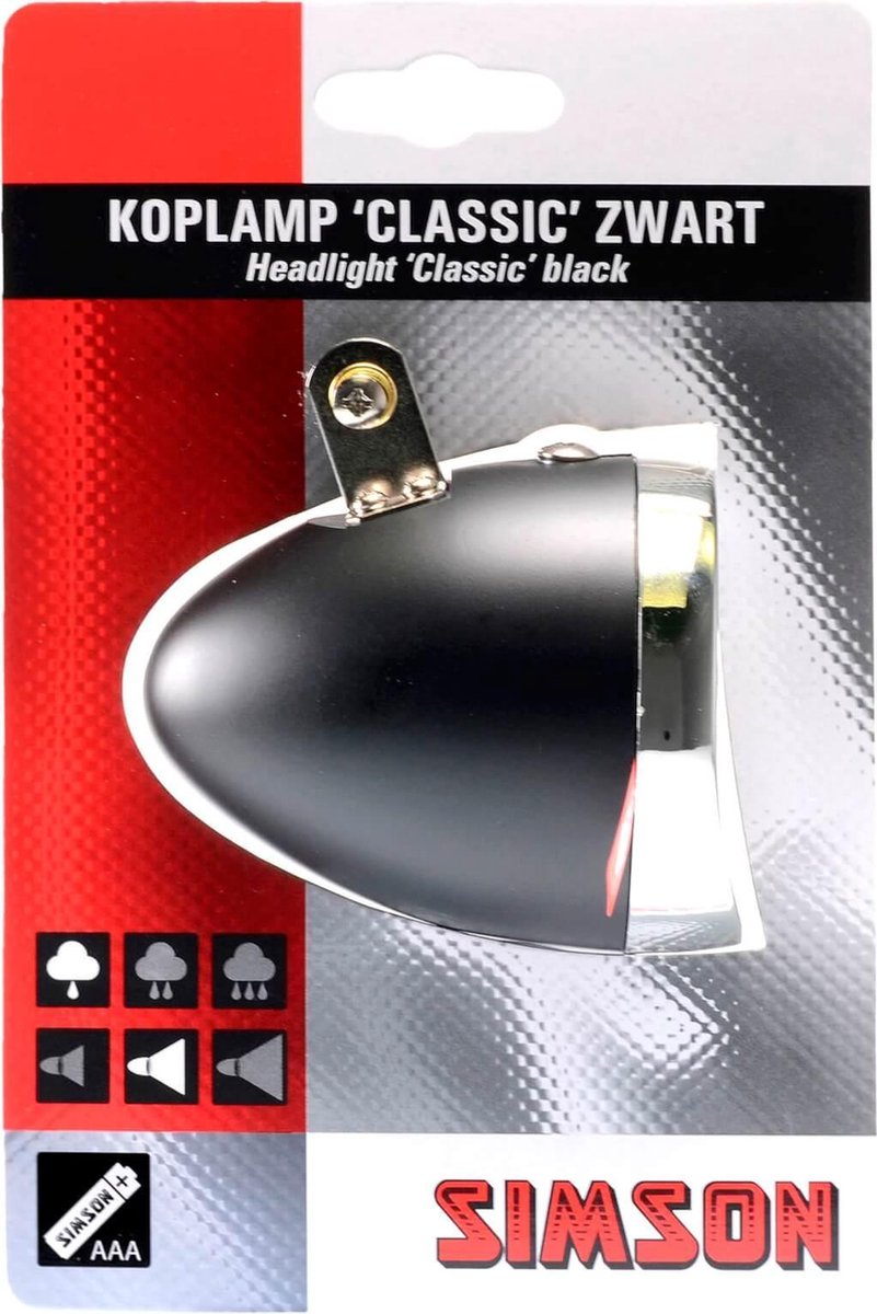 Simson voorlicht Classic led 9 x 7 x 7 cm - Zwart