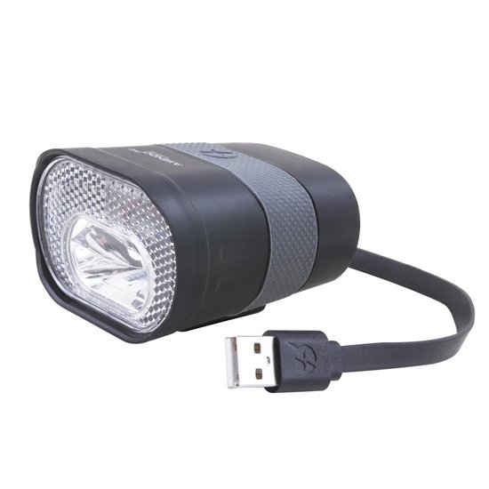 Spanninga koplamp Axendo 40 Lux USB oplaadbaar 65 mm - Zwart