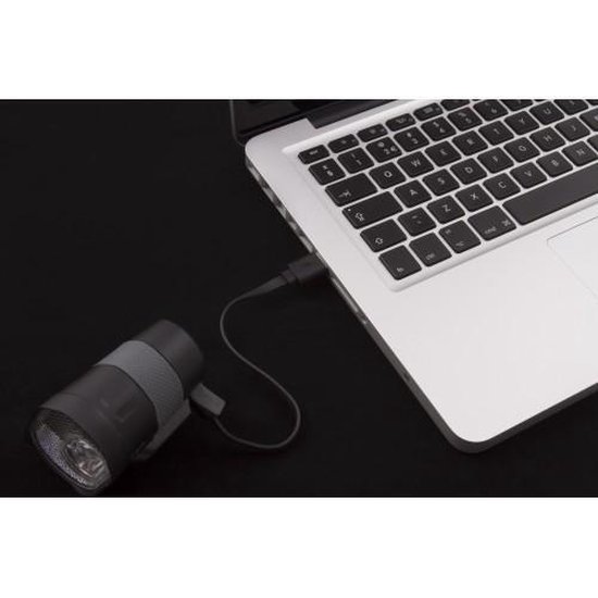 Spanninga koplamp Axendo 40 Lux USB oplaadbaar 65 mm - Zwart
