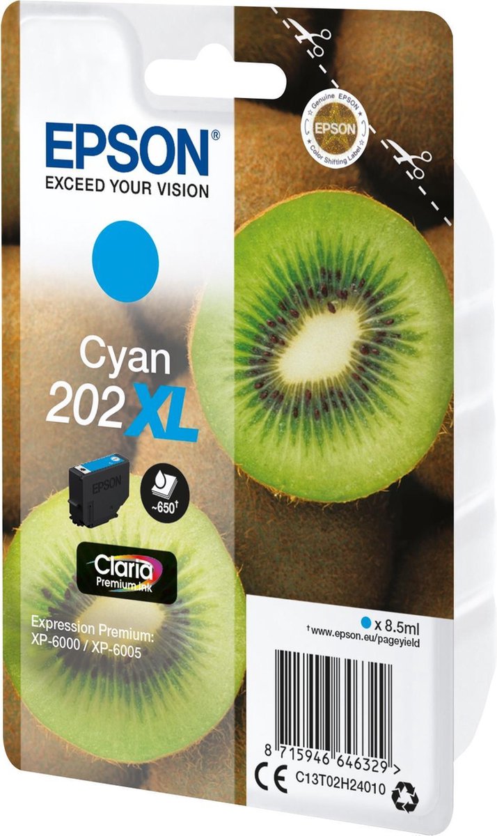 Epson 202XL Singlepack Cyaan Claria Premium Ink