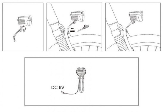 Lynx koplamp Sensor e bike led 30 lux zwart - Rood