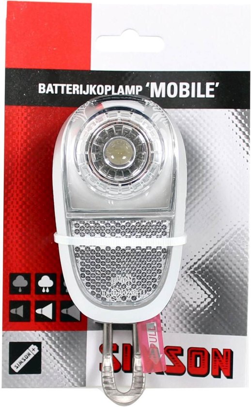 Simson voorlicht batterij led zwart/zilver - Silver