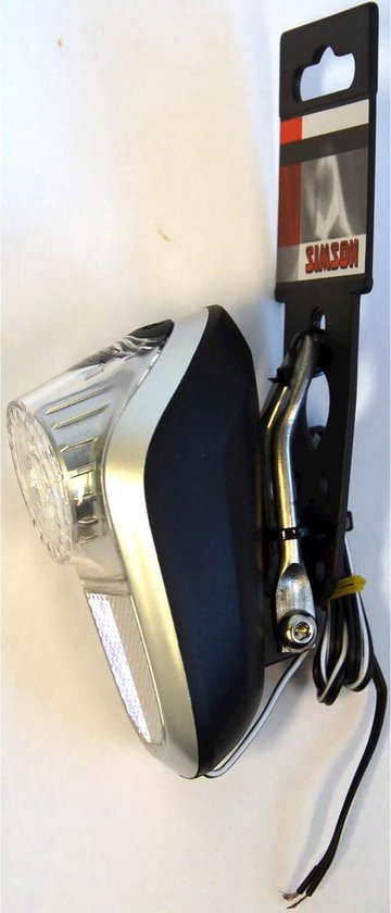 Simson voorlicht naafdynamo led zwart/zilver - Silver