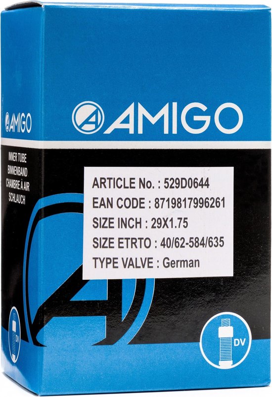 Amigo Binnenband 29 x 1.75 (40/62 584/634) DV 45 mm - Zwart