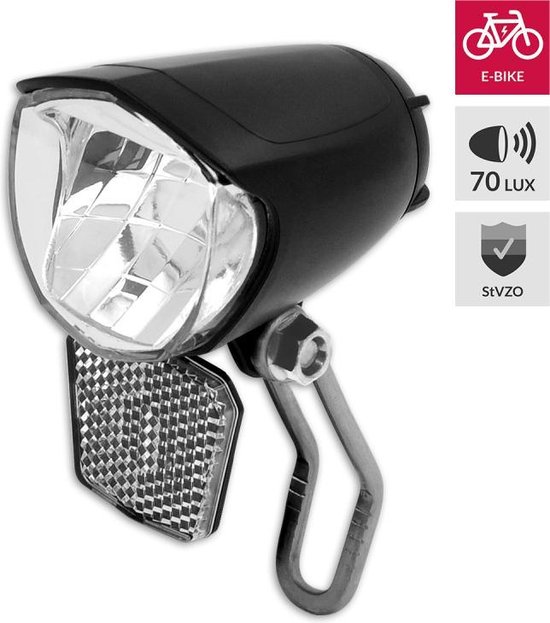 Lynx Koplamp e bike led 70 lux - Zwart