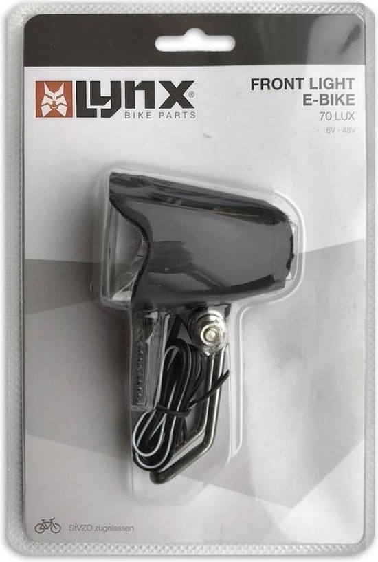 Lynx Koplamp e bike led 70 lux - Zwart