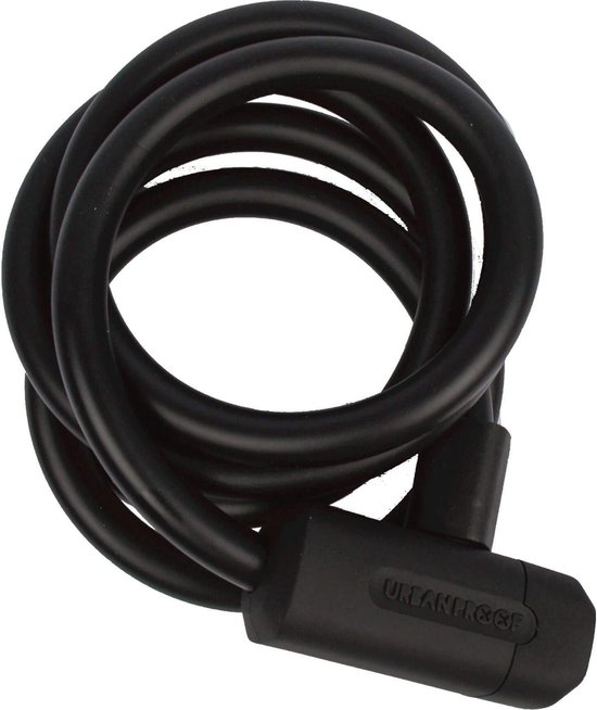 URBAN PROOF kabelslot 150 cm staal/PVC - Zwart