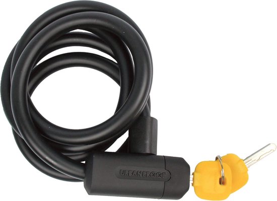 URBAN PROOF kabelslot 150 cm staal/PVC - Zwart