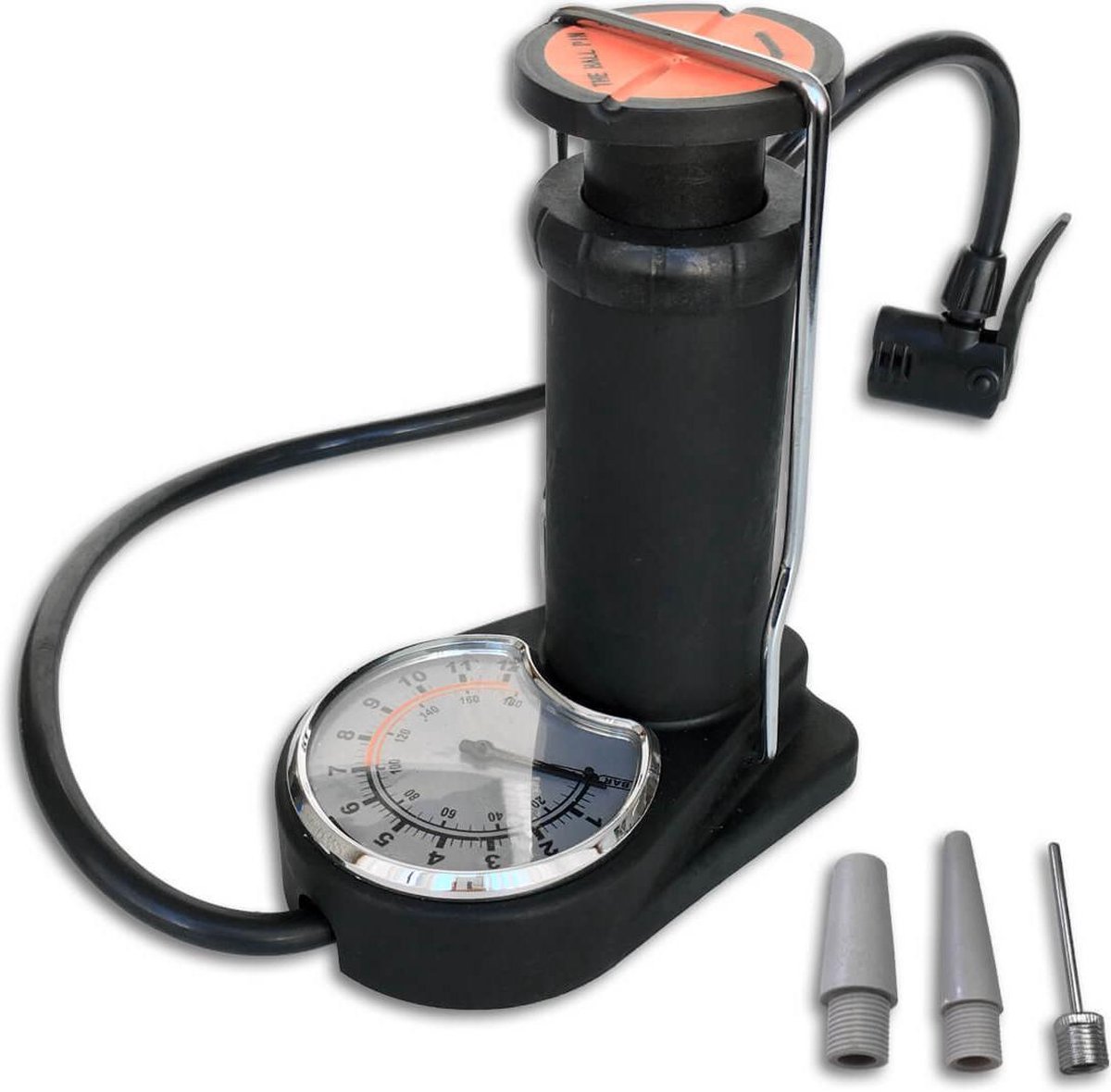 TOM mini voetpomp 10 x 7 x 15 cm - Zwart