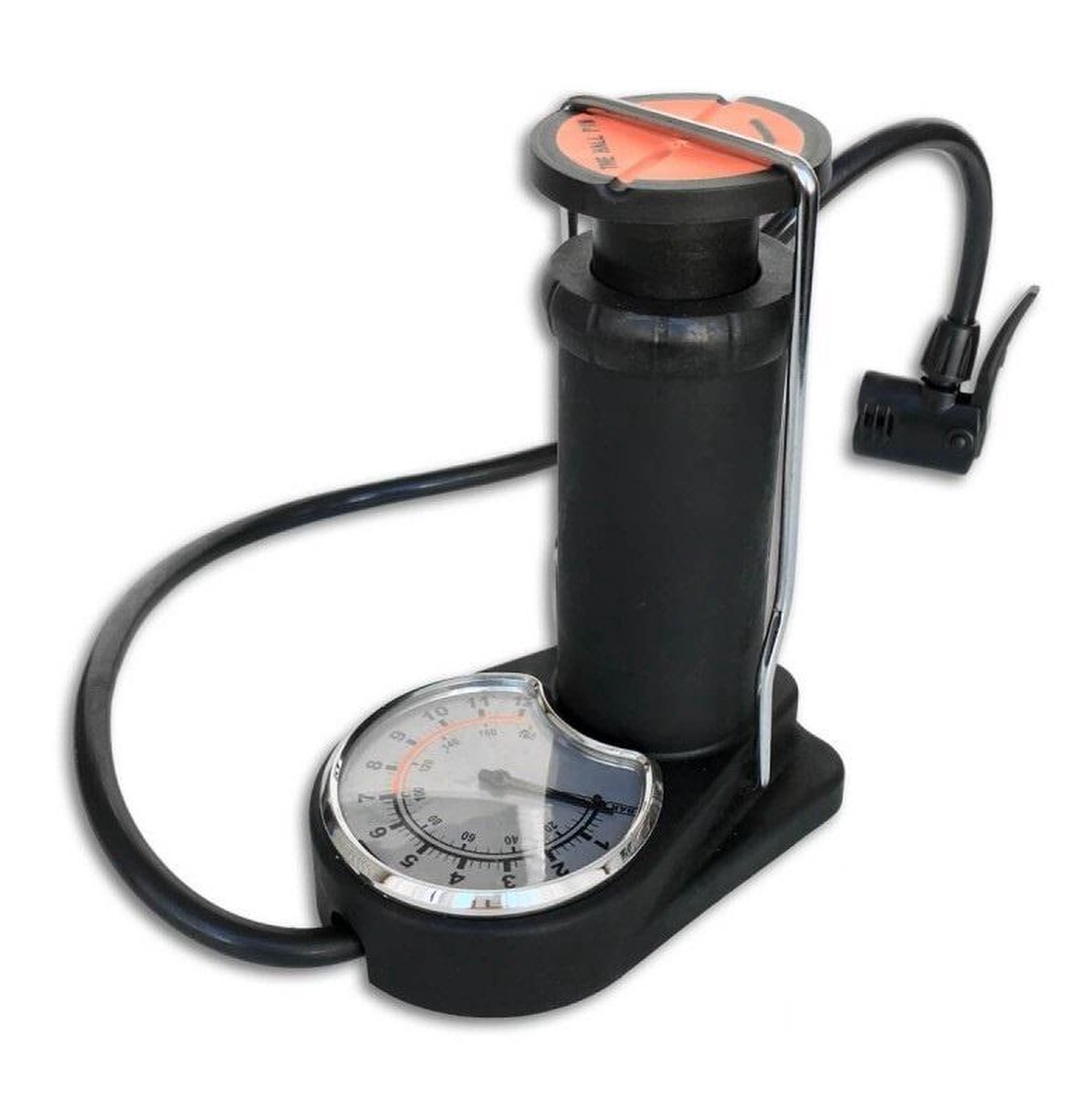 TOM mini voetpomp 10 x 7 x 15 cm - Zwart