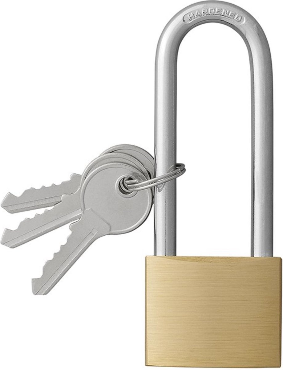 PROPLUS hangslot 40 mm met lange beugel 75 mm - Goud