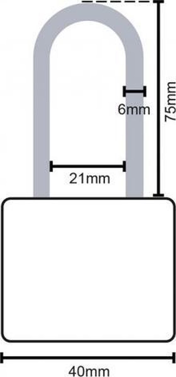 PROPLUS hangslot 40 mm met lange beugel 75 mm - Goud
