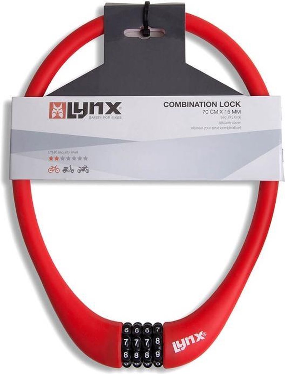Lynx kabelslot combinatie 700 x 15 mm - Rood