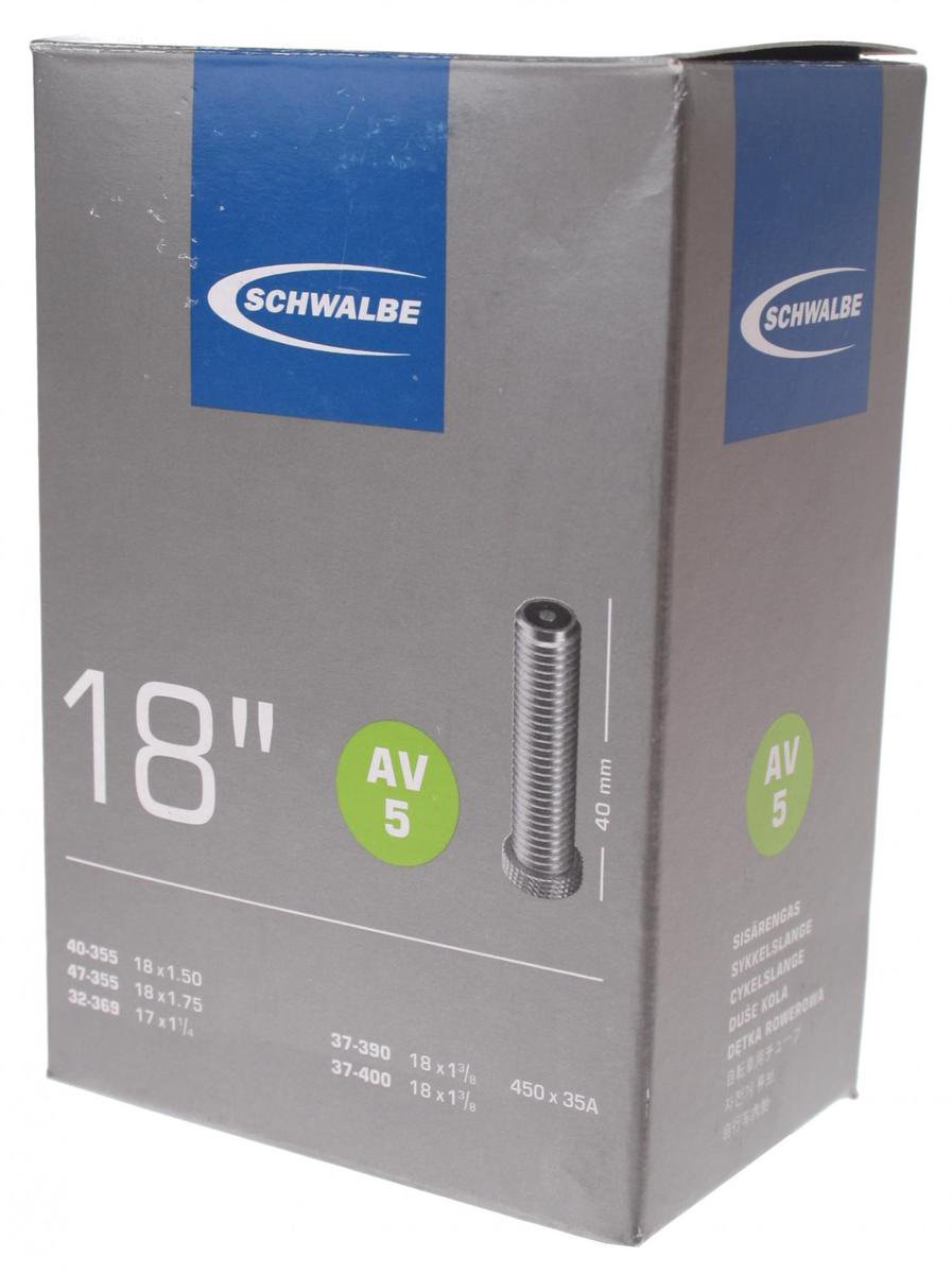 Schwalbe binnenband AV5 18 inch (40/47 355) AV 40 mm - Zwart