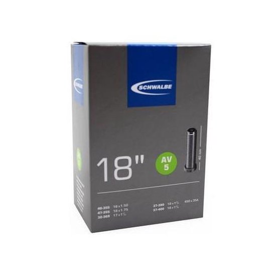 Schwalbe binnenband AV5 18 inch (40/47 355) AV 40 mm - Zwart