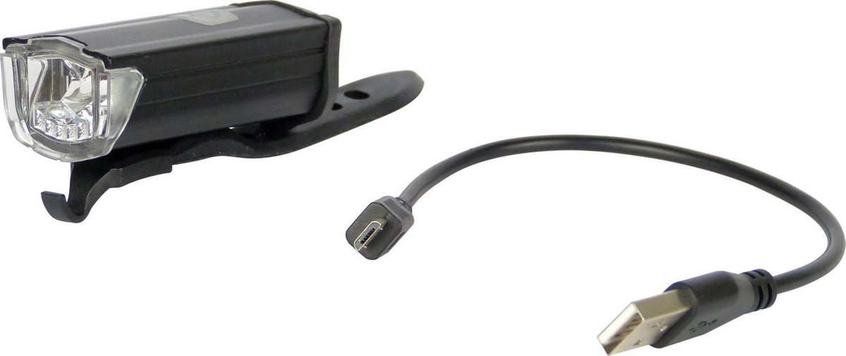 DRESCO voorlicht USB oplaadbaar led 200 lumen 3 delig - Zwart