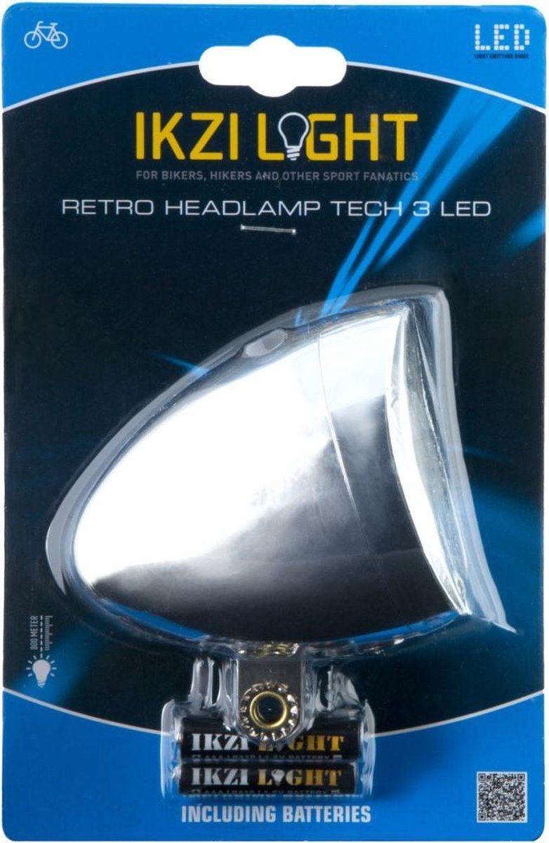 Ikzi Light koplamp Retro led batterijen zilver - Silver