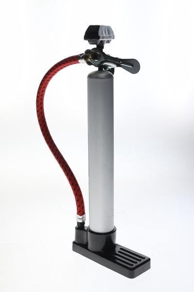 Mirage Mini Vloerpomp Aluminium 28 cm Met Rode Slang - Grijs