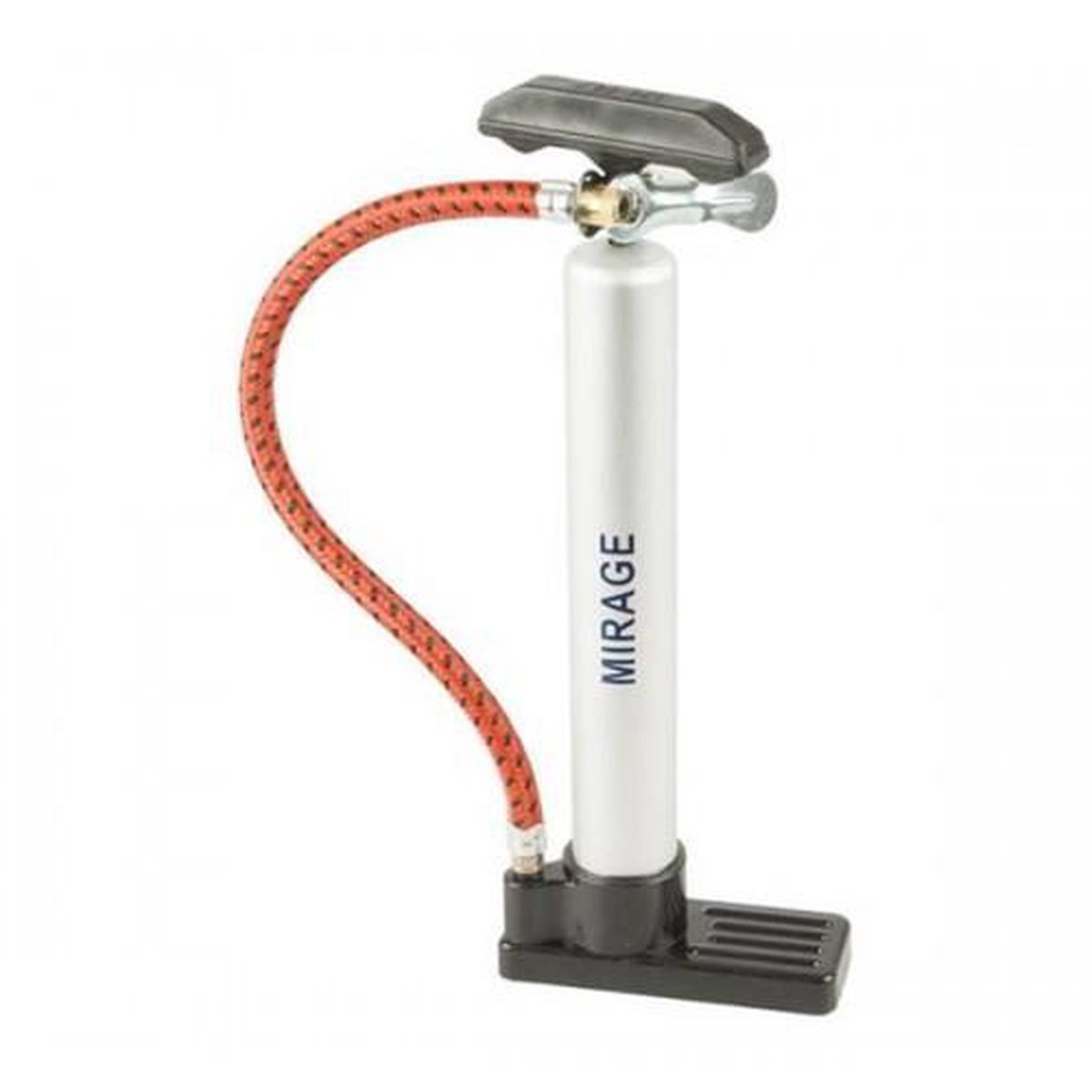 Mirage Mini Vloerpomp Aluminium 28 cm Met Rode Slang - Grijs