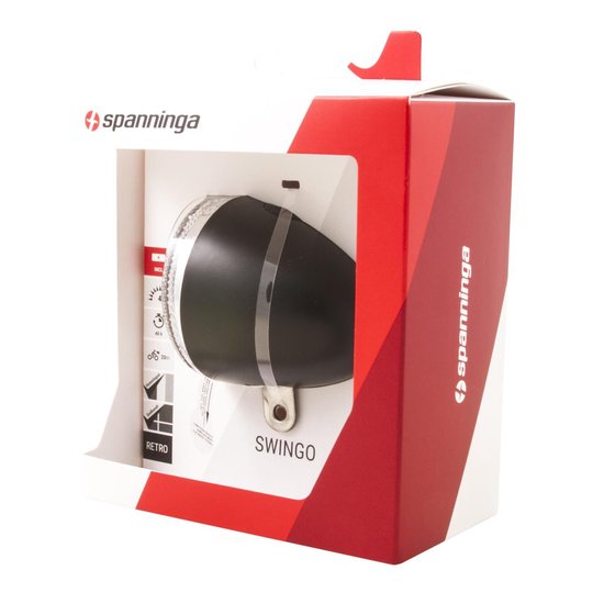 Spanninga Batterij LED koplamp Swingo XB reflectie - Zwart