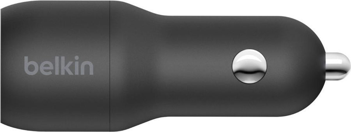 Belkin Dual USB-A Car Charger 24 Watt met PVC USB-A-naar-USB-C-kabel 1 Meter - Zwart