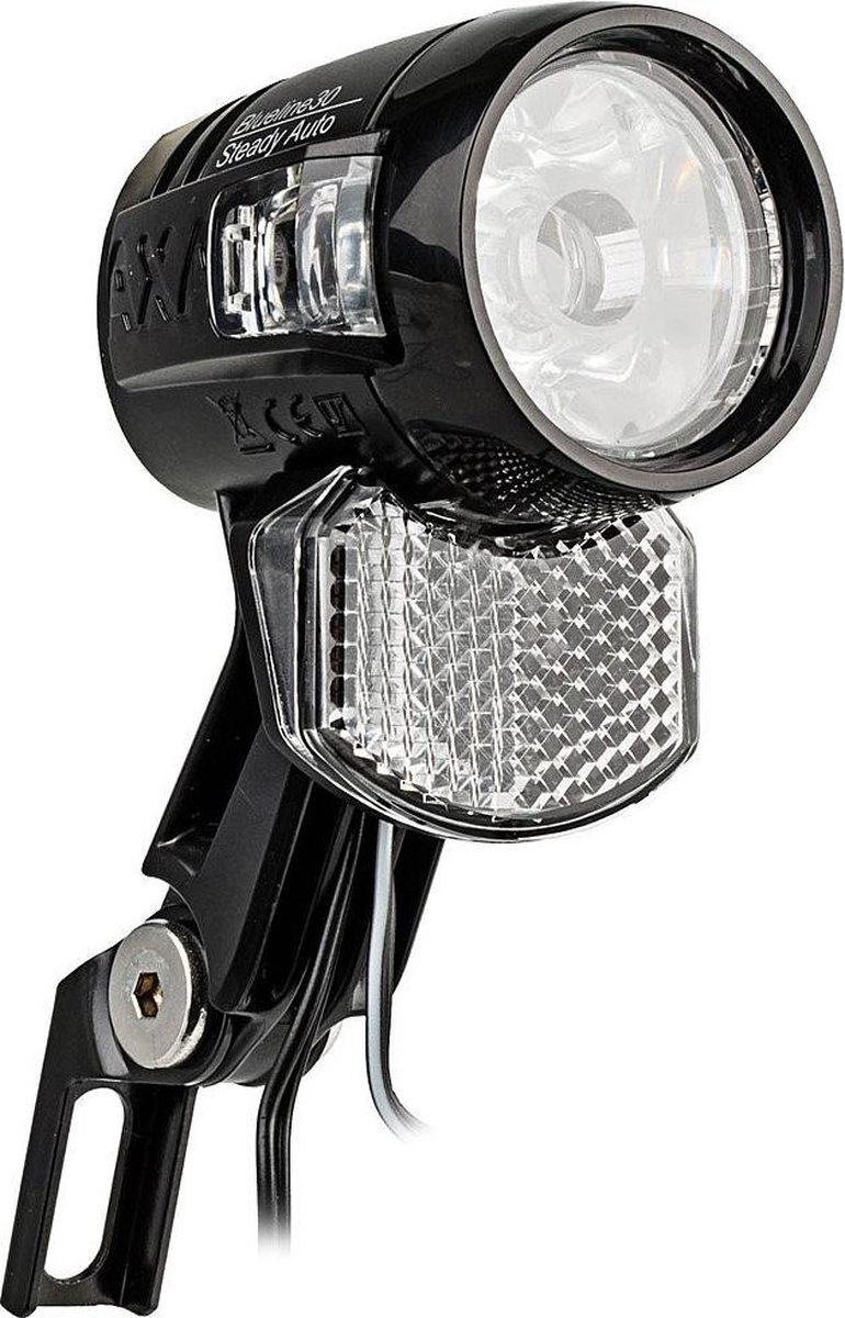 AXA Blueline koplamp 30 Lux Steady Auto - Zwart