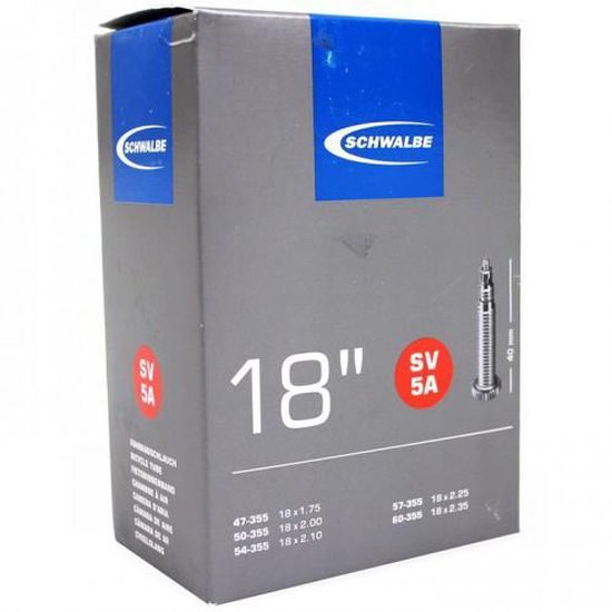 Schwalbe Binnenband SV5A 18 x 1.75 2.35 (47/60 355) FV 40 mm - Zwart