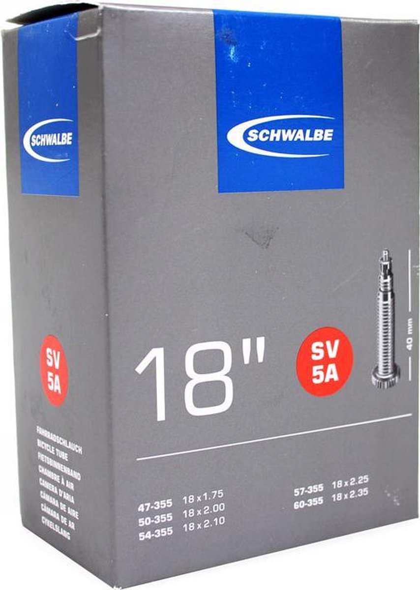 Schwalbe Binnenband SV5A 18 x 1.75 2.35 (47/60 355) FV 40 mm - Zwart
