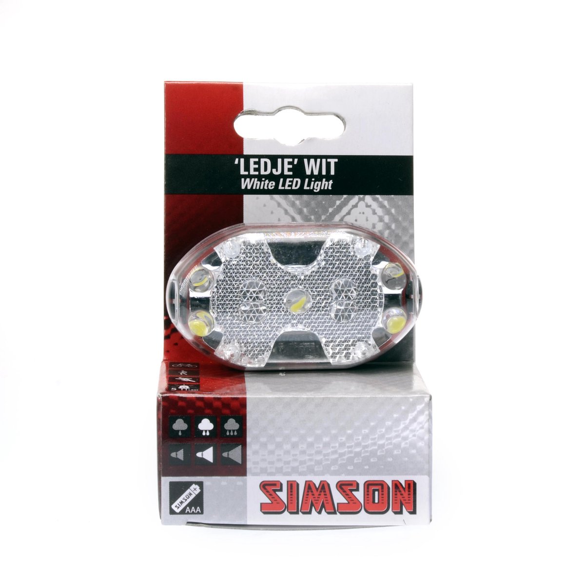 Simson voorlicht batterij led - Zwart
