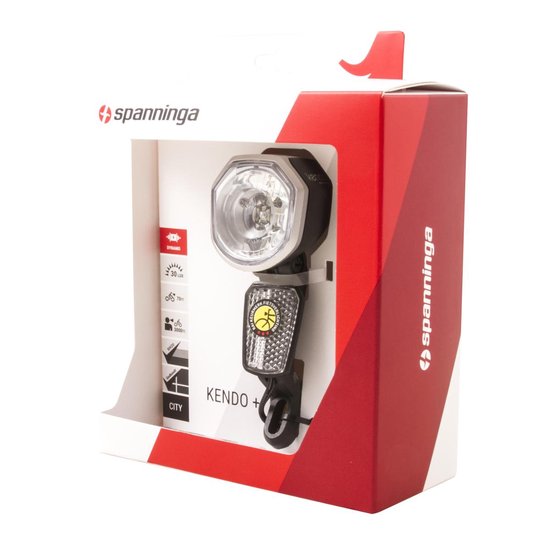 Spanninga koplamp Kendo led dynamo - Zwart