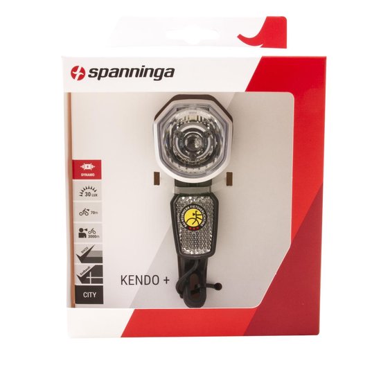 Spanninga koplamp Kendo led dynamo - Zwart
