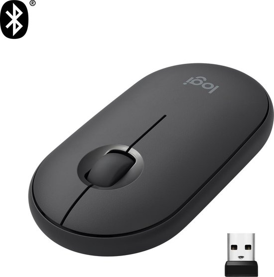 Logitech Pebble M350 Draadloze muis - Graphite - Zwart