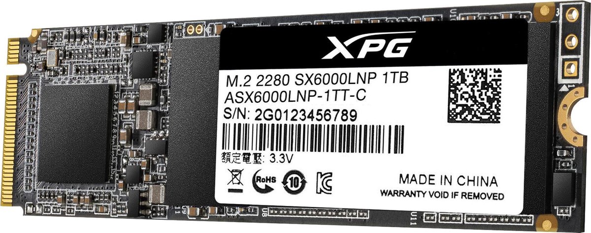 ADATA XPG SX6000 Lite internal solid state drive M.2 1000 GB PCI Express 3.0 3D TLC NVMe