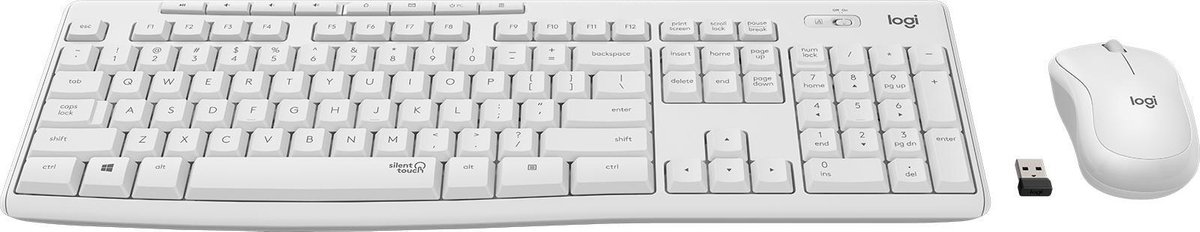 Logitech MK295 Silent - Draadloze muis- en toetsenbordcombinatie - AZERTY FR / - Wit