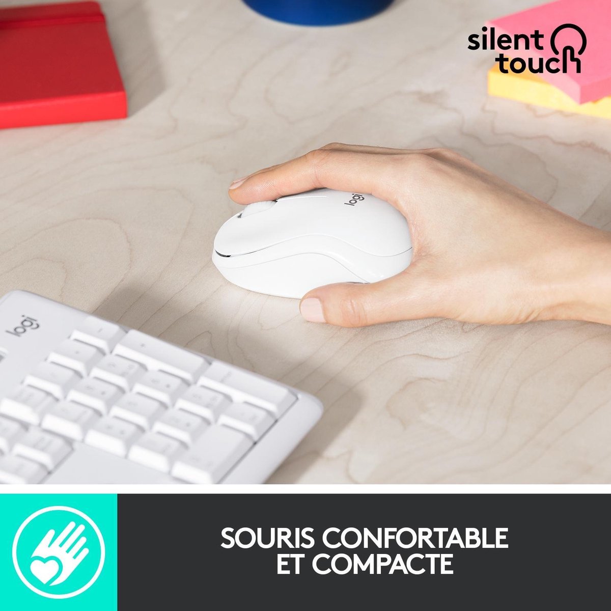 Logitech MK295 Silent - Draadloze muis- en toetsenbordcombinatie - AZERTY FR / - Wit