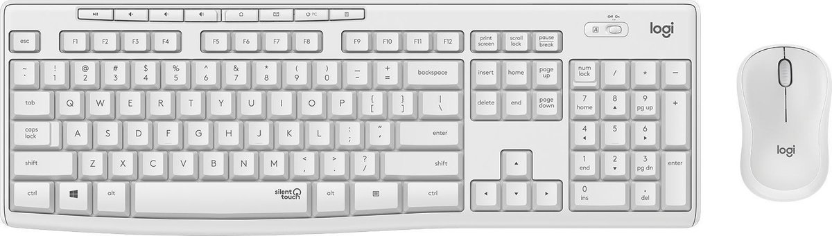 Logitech MK295 Silent - Draadloze muis- en toetsenbordcombinatie - AZERTY FR / - Wit