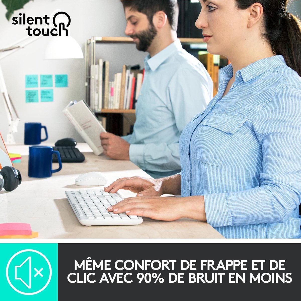 Logitech MK295 Silent - Draadloze muis- en toetsenbordcombinatie - AZERTY FR / - Wit