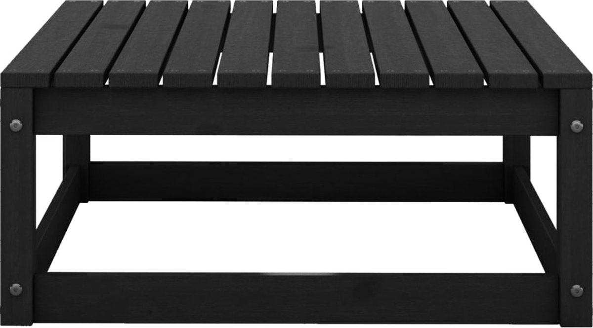 vidaXL 2-delige Loungeset met kussens massief grenenhout - Zwart