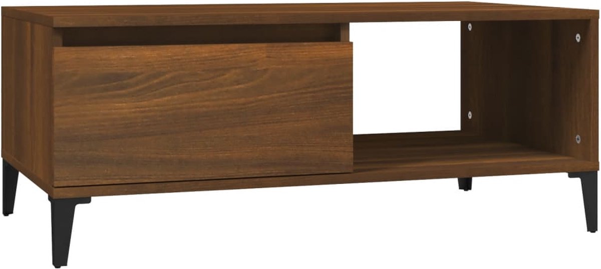 Vidaxl Salontafel 90x50x36,5 Cm Bewerkt Houteikenkleurig - Marrón