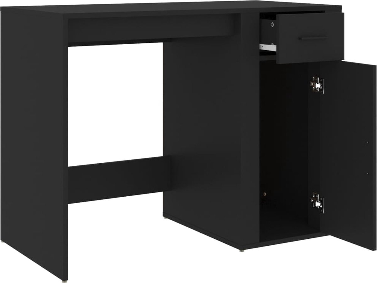 Vidaxl Bureau 100x49x75 Cm Bewerkt Hout - Zwart