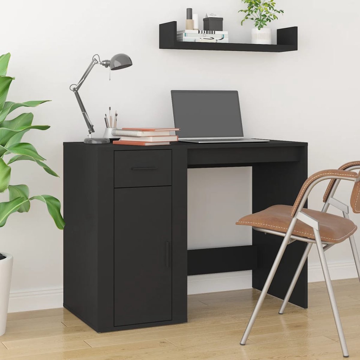 Vidaxl Bureau 100x49x75 Cm Bewerkt Hout - Negro